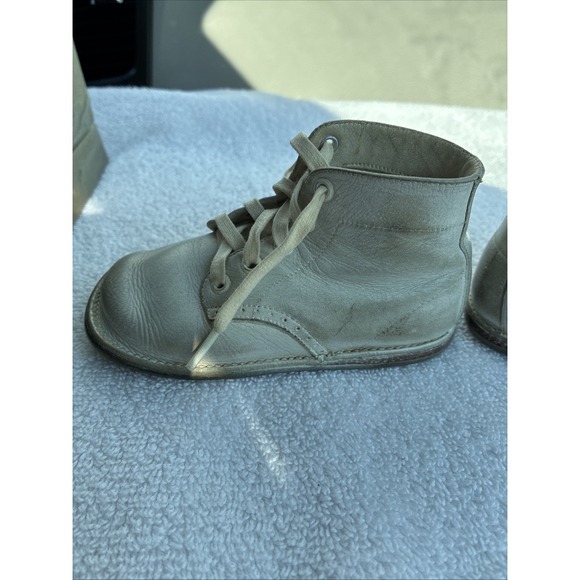 Vintage TRIMFOOT WHITE LEATHER WALKING SHOES BABY TODDLER - Picture 6 of 16